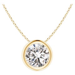 Pendentif en or jaune 18 carats serti d'un diamant de 1 carat (Color-I-J  Clarté-I1-I2)