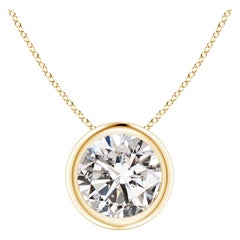 Ciondolo con diamante da 1,25 carati incastonato a castone in oro giallo 18 carati (Colore-I-J)  Chiarezza-I1-I2)
