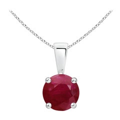 Nature Classic pendentif solitaire en rubis rond de 1 ct en platine