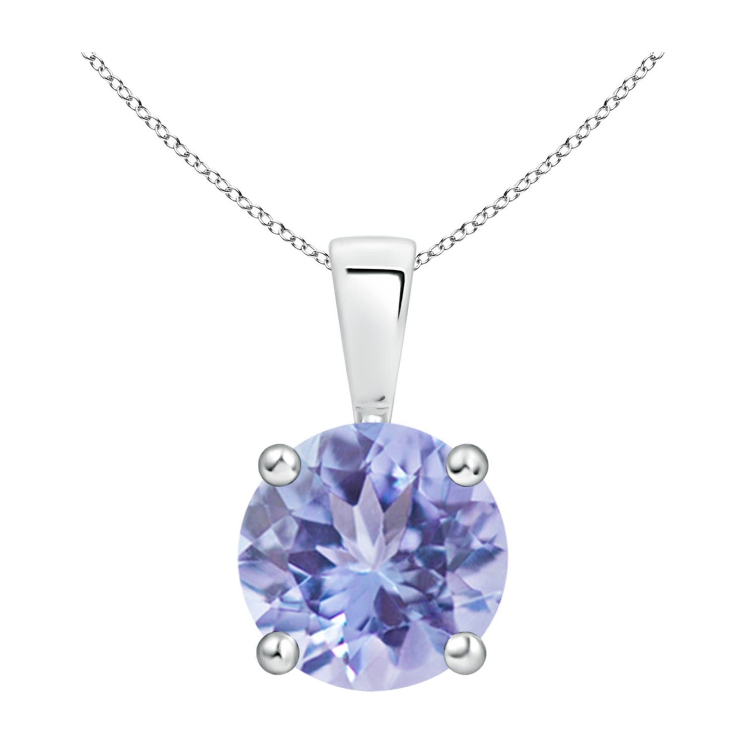 Gold Over Sterling Silver Natural Tanzanite Solitaire Pendant with 18