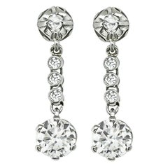 Vintage 1,96cttw Diamant-Tropfen-Ohrringe