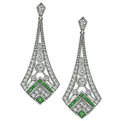 Pendientes Araña Esmeralda Diamante 1,32 ct