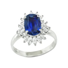 GIA Certified 2.51ct Sapphire 0.86ct Diamond Engagement Ring