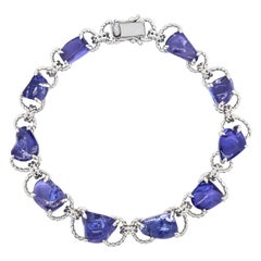 28.25 Carats Tanzanite White Gold Bracelet