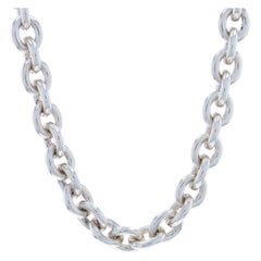 Sterling Silver Cable Chain Necklace 17 1/4" - 925 Toggle