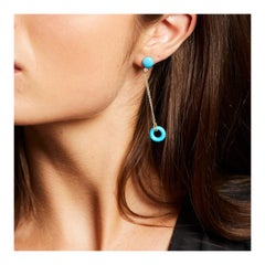 BUNDA Turquoise and 18k yellow gold drop earrings