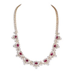 Magnifica collana di rubini e diamanti da 50,89ct in oro giallo 18k - Certificato IGI