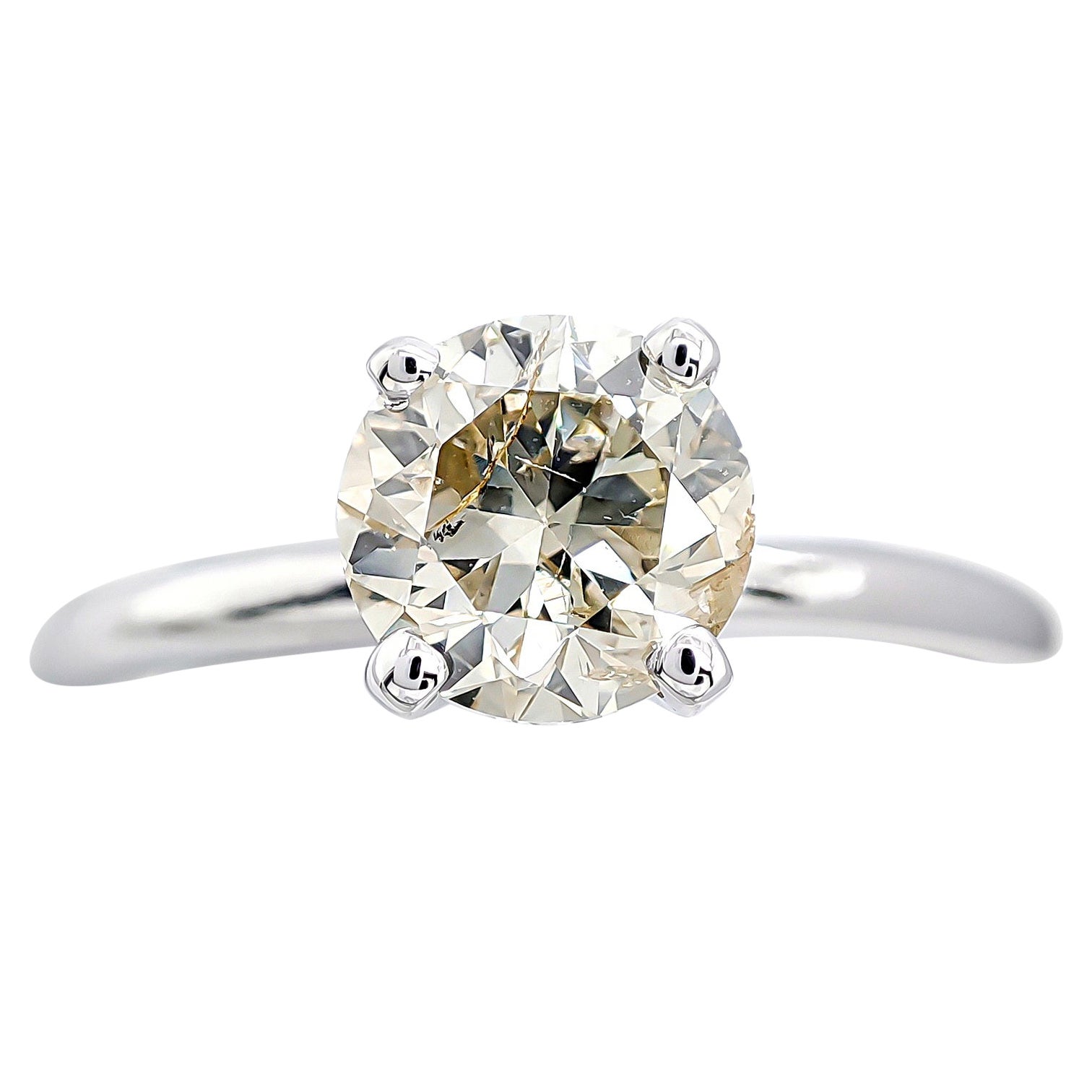 IGI Certified  1.10 Fancy Brown Green Yellow Diamond Ring 14K Gold