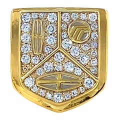 CARTIER 18k Yellow Gold & Diamond Lincoln Mercury Auto Signet Ring Vintage 1980s