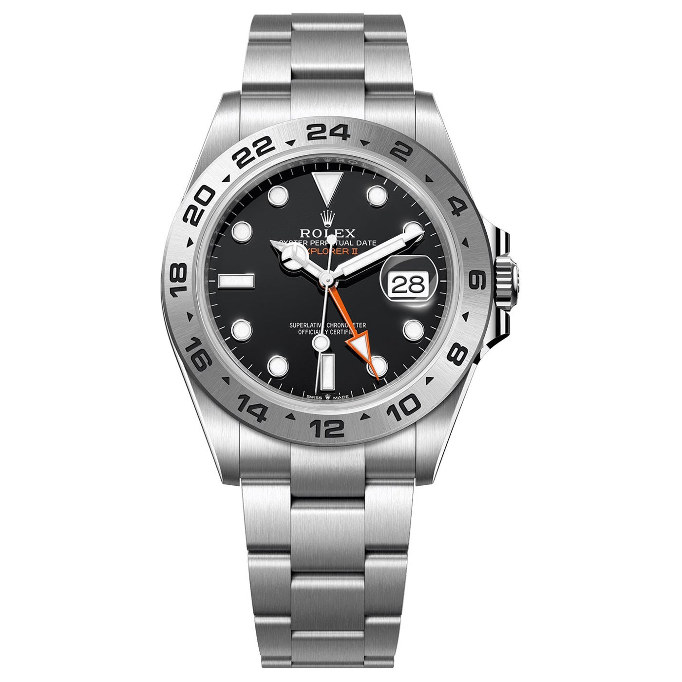 Rolex Explorer II 42mm Automatic Black Orange Dial Oystersteel Mens Watch 226570
