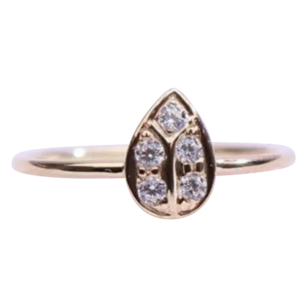 Diamond Ring 14k Yellow Gold Engagement Ring Pear Shape Natural .