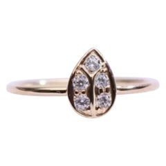 Diamond Ring 14k Yellow Gold Engagement Ring Pear Shape Natural .