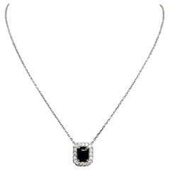 Sapphire Pendant in 14k white gold with Natural Diamonds & 2.05ct Blue Sapphire