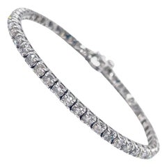 3.53 Carat Natural Diamond Tennis Bracelet in 14K White Gold 7"