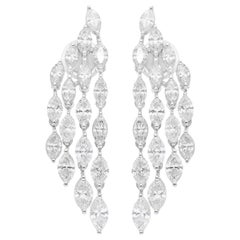 5.35 Carat SI/H Marquise Diamond Chandelier Earrings 14 Karat White Gold Jewelry