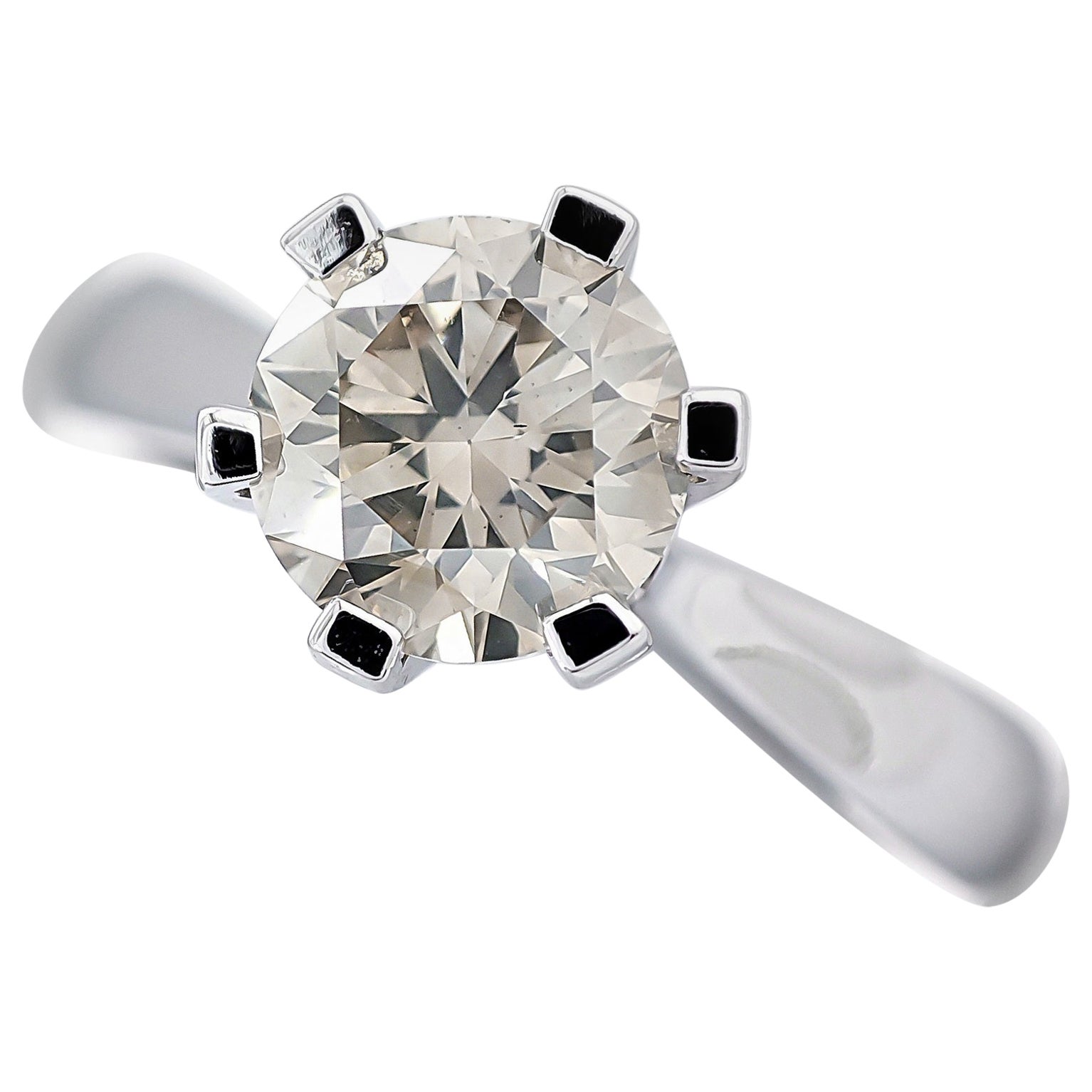 IGI Certified 1.03 Fancy Light Yellow Green Diamond Engagement Ring 14K Gold