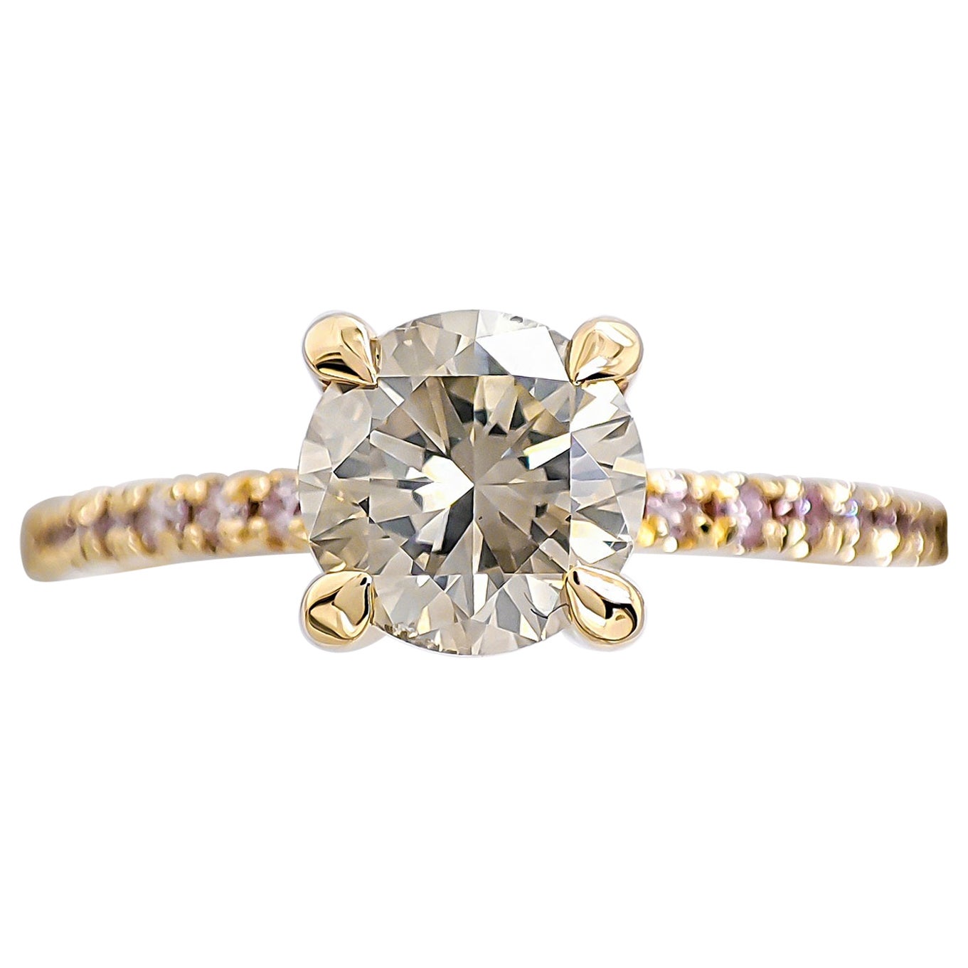 IGI Certified 1.23ctw Diamond Engagement Ring 14k Yellow Gold