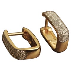 14K Solid Gold Huggie Diamant-Ohrringe Hoops für Frauen Jahrestag Geschenk Ohrring