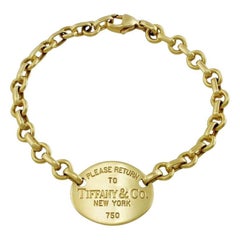 TIFFANY & Co. Pulsera de oro de 18 quilates con etiqueta ovalada Return to Tiffany