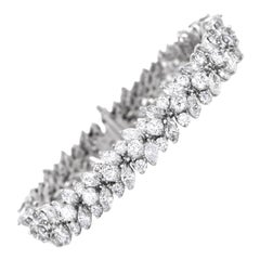 20.10 Carats Diamond Platinum Cluster Floral Bracelet