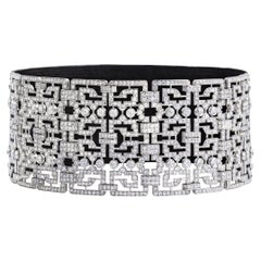 Collier ras du cou convertible Art déco en platine et diamants
