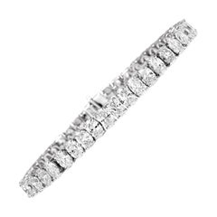 Bracelet tennis à maillons en or 18 carats avec diamants taille ovale 17,71 carats