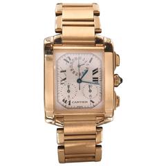 Cartier yellow Gold Tank Francaise Chronograph quartz Wristwatch