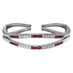 Double Wave Ruby & Diamond Bracelet