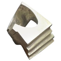 Dina González Mascaró  "stairs" ring in sterling silver white finish