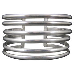 Breites mexikanisches Vintage-Manschettenarmband aus Sterlingsilber 6,5 Zoll