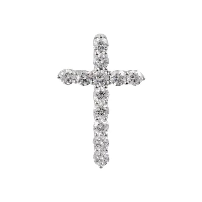 Classic Diamond White 14k Gold Pendant for Her