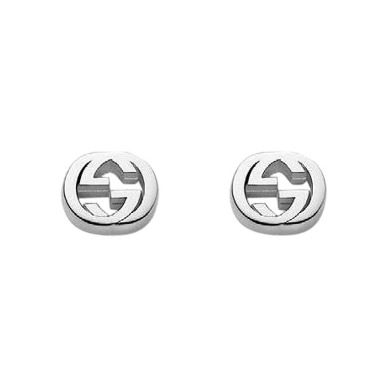 Gucci Ohrringe mit ineinandergreifendem G-Motiv aus Sterlingsilber, Rhodiumblech YBD356289001