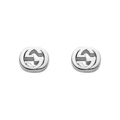 Pendientes Gucci con motivo de G entrelazada de plata de ley rodiada YBD356289001