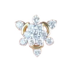 Dreieck Form Diamant Ohrstecker 14K Solid Gold Floral Handmade Ohrring Geschenk