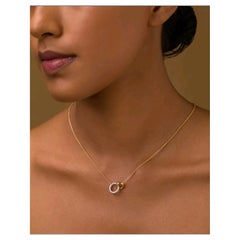14k Gold Eternity Circle Life Necklace 16" Genuine Diamond Yellow Gold Pendant