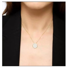 Collana a forma di cerchio in oro massiccio 14K Regalo di nozze per lei Ciondolo costoso in oro
