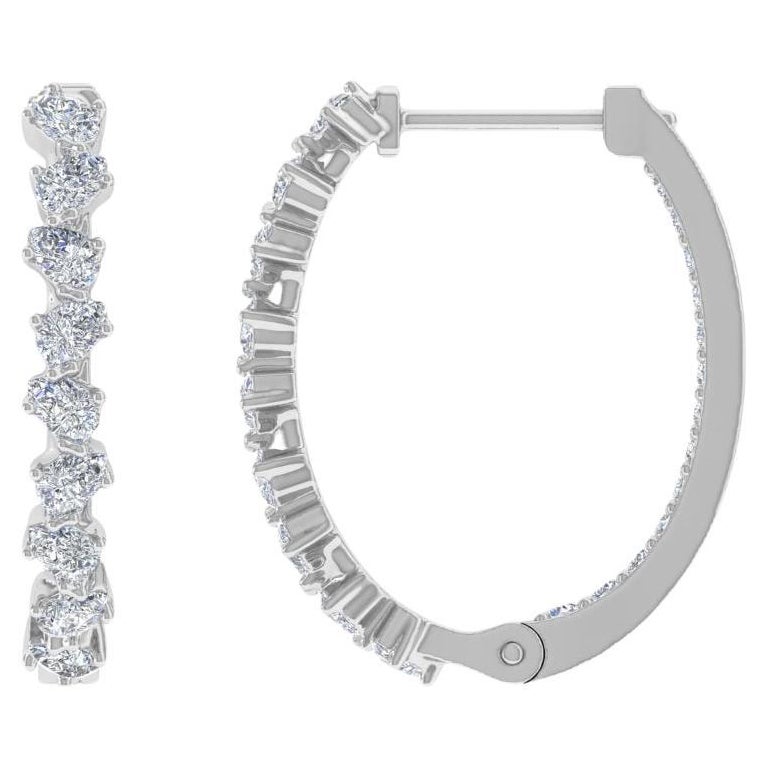 Pendientes de diamantes naturales talla pera brillante SI/H de 0,80 quilates y oro blanco de 14 quilates en venta
