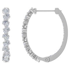 Pendientes de diamantes naturales talla pera brillante SI/H de 0,80 quilates y oro blanco de 14 quilates