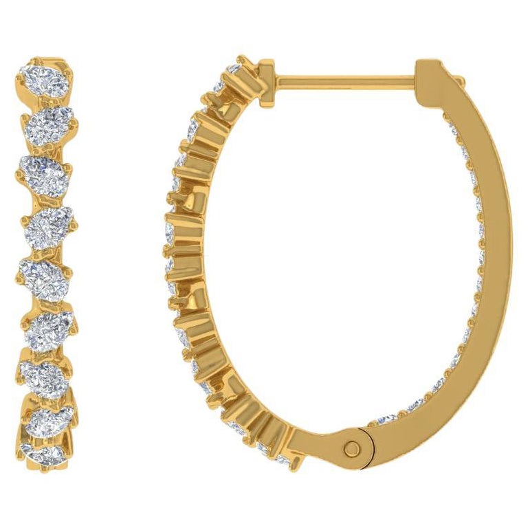 Pendientes de diamantes naturales talla pera brillante SI/H de 0,80 quilates y oro amarillo de 14 quilates