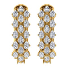 Pendientes de aro de diamantes de 2,4 quilates con claridad SI y color HI Joyas de oro amarillo de 14 quilates