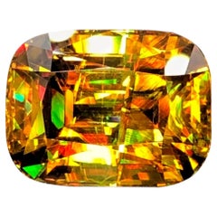 Rare BiColor Sphene Madagascar 6.85 ct Step Cushion