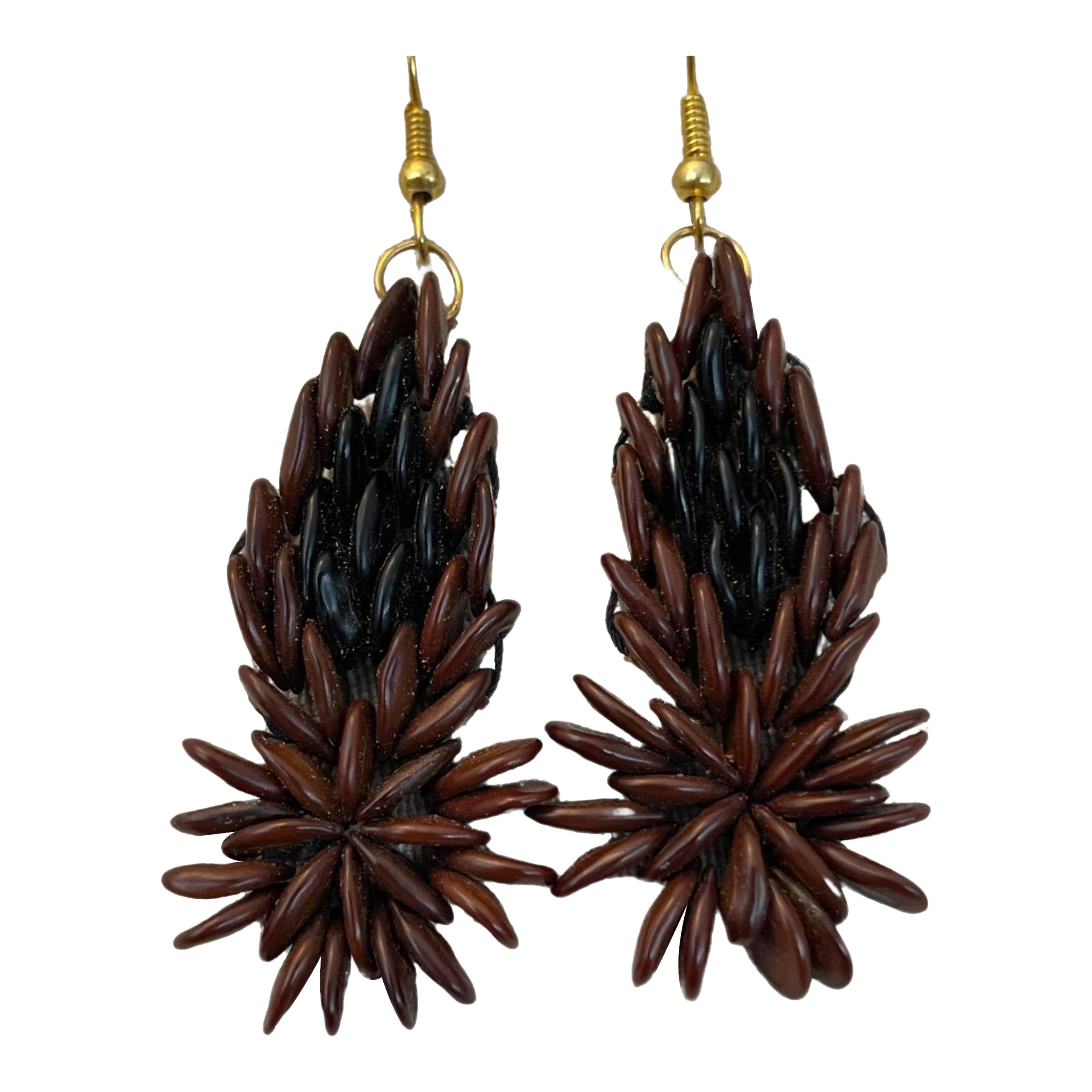 Boucle d'oreille flamme Mohagony