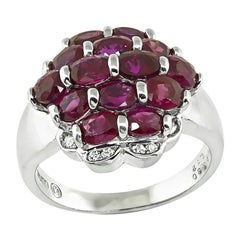 Anillo de Rubí de 3,30 ct y Diamante de 0,12 ct