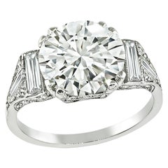 Anello di fidanzamento vintage con diamante certificato GIA da 3.08 carati