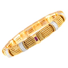 Roberto Coin Pulsera de oro amarillo de 18 quilates con 1,30 ct de diamantes