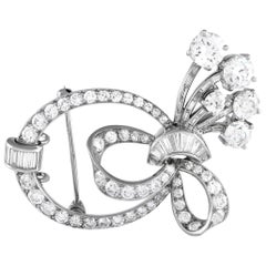 Platinum 3.90ct Diamond Brooch