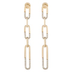 14K Yellow Gold 0.55ct Diamond Dangle Earrings