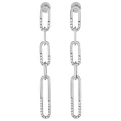 14K White Gold 0.55ct Diamond Dangle Earrings
