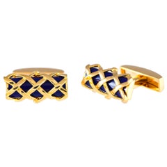 Tiffany & Co. 18K Yellow Gold Enameled Cufflinks
