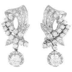 18K White Gold 2.22ct Diamond Drop Earrings